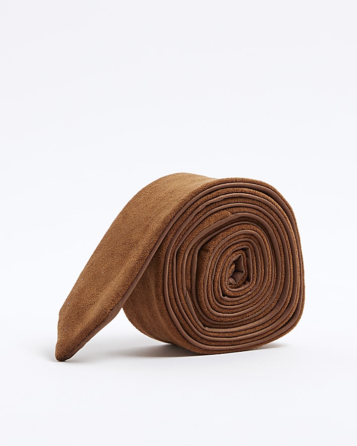 Brown Suedette Tie