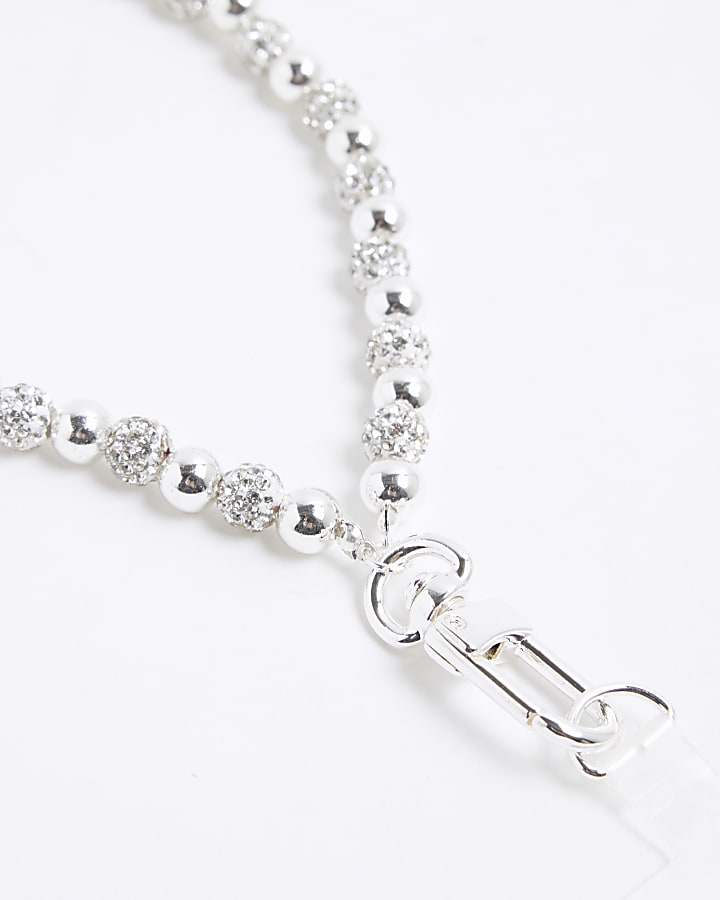 Silver Diamante Phone Charm