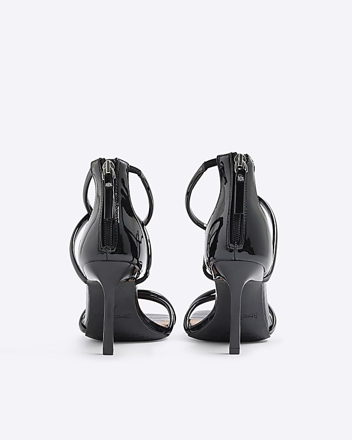 Black Twist Closed Back Heeled Sandals