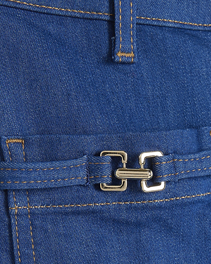 Petite Blue Relaxed Flared Jeans