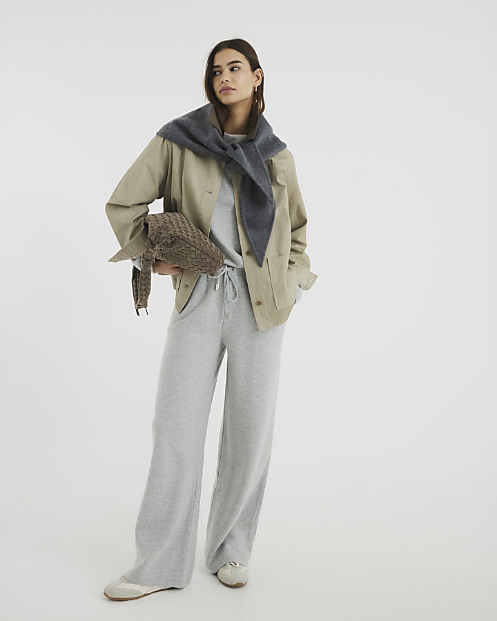 Grey Wide Leg Trousers