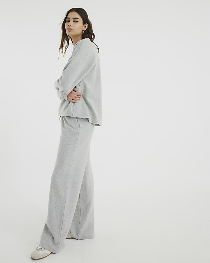 Grey Wide Leg Trousers