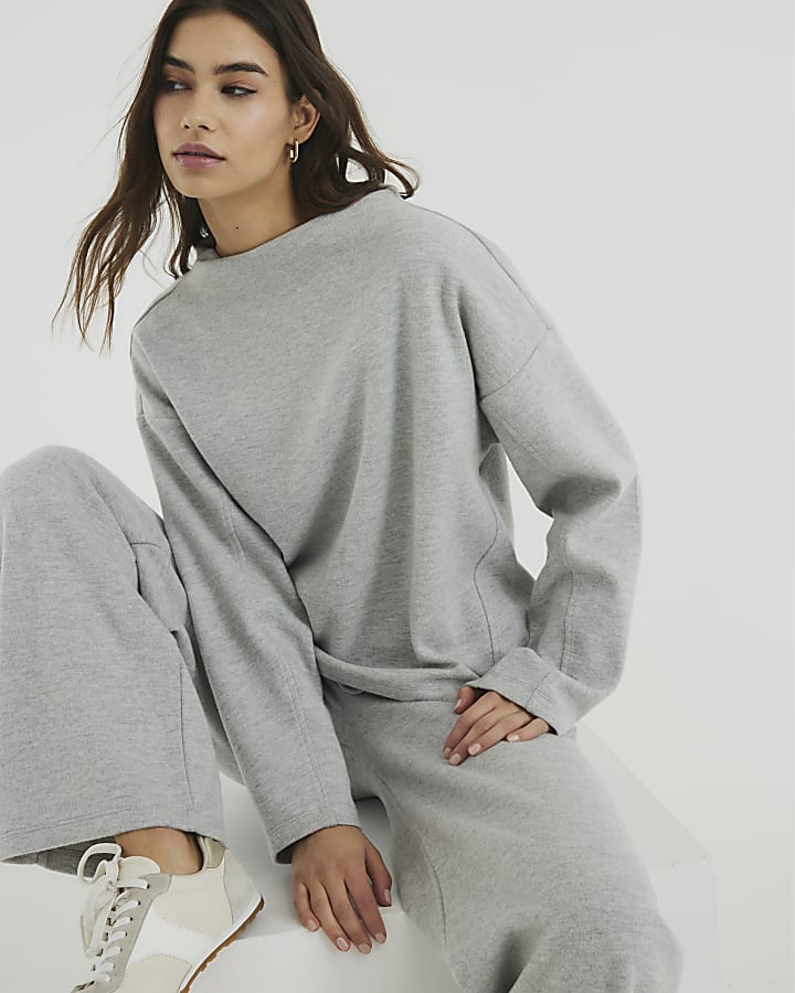 Grey Long Sleeve Cosy Top