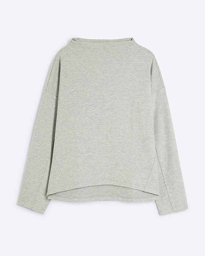 Grey Long Sleeve Top