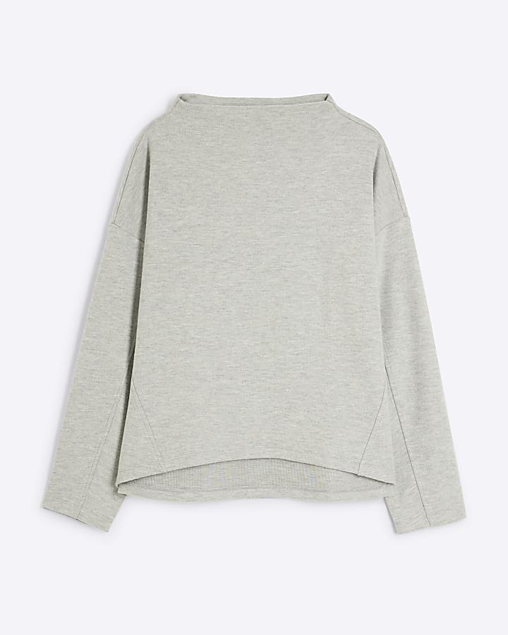 Grey Long Sleeve Top