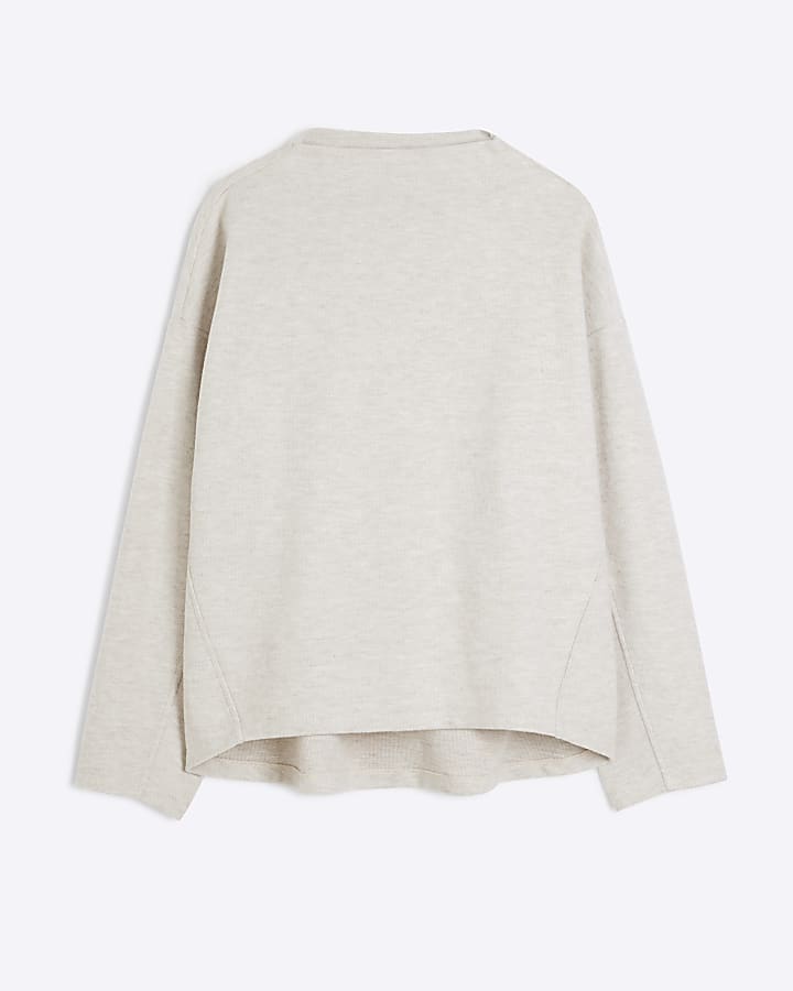 Beige Long Sleeve Cosy Top