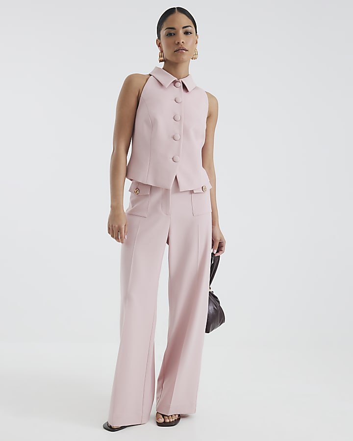 Petite Pink Collared Waistcoat