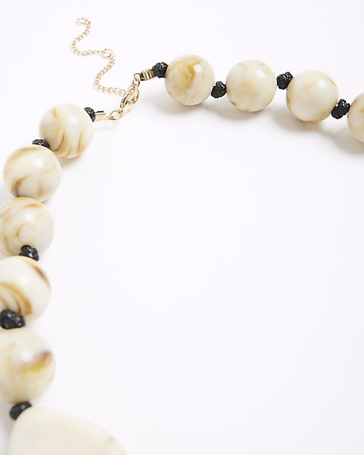 Cream Large Stones Necklace