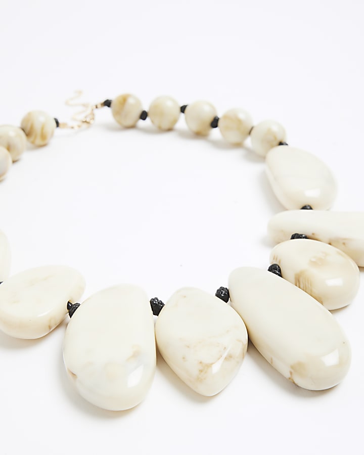 Cream Large Stones Necklace