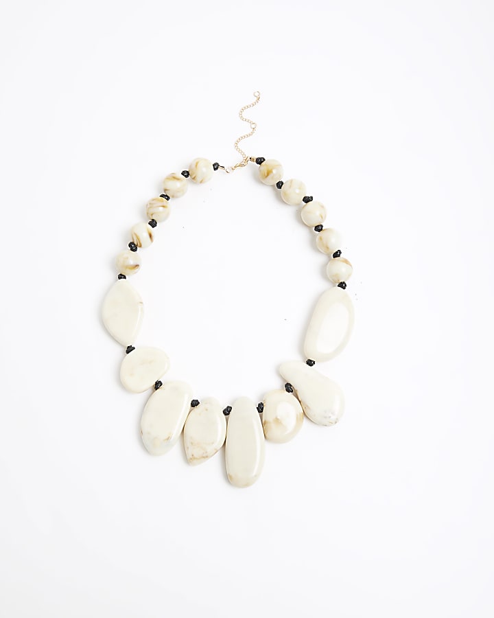 Cream Large Stones Necklace