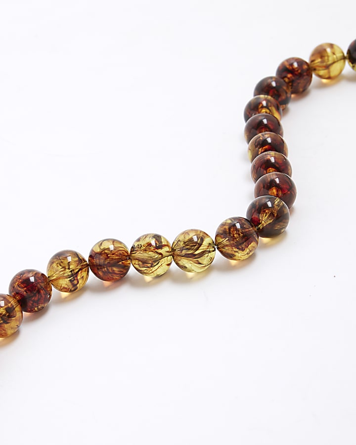 Brown Beaded Collar Necklace