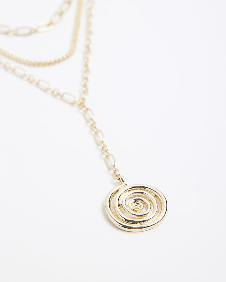 Gold Layered Disc Necklace