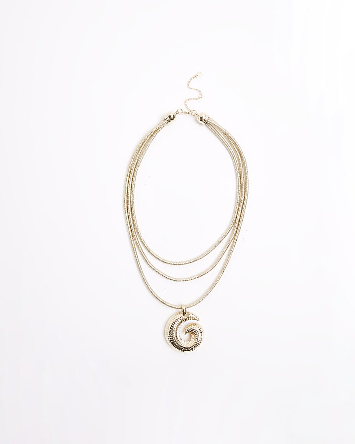 Gold Metallic Shell Necklace