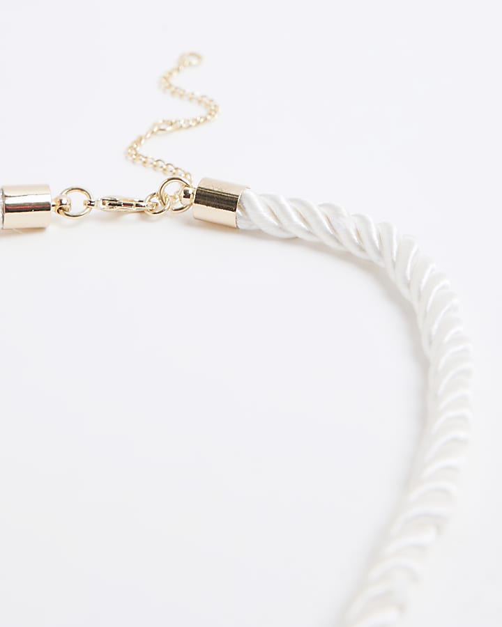 White Shell Cord Necklace