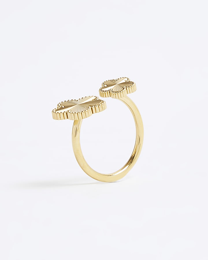 Gold Double Flower Ring