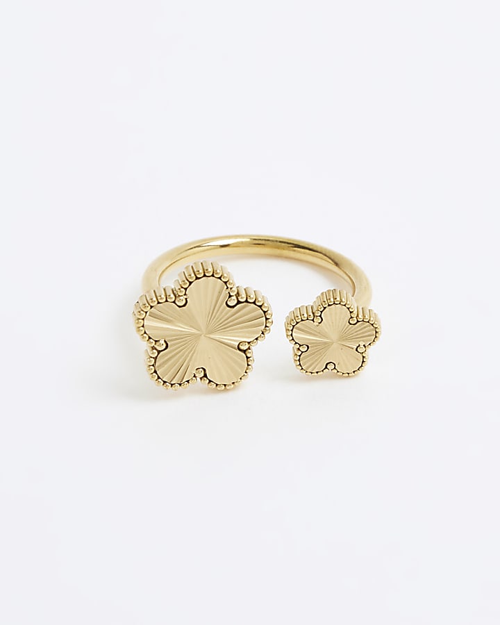 Gold Double Flower Ring