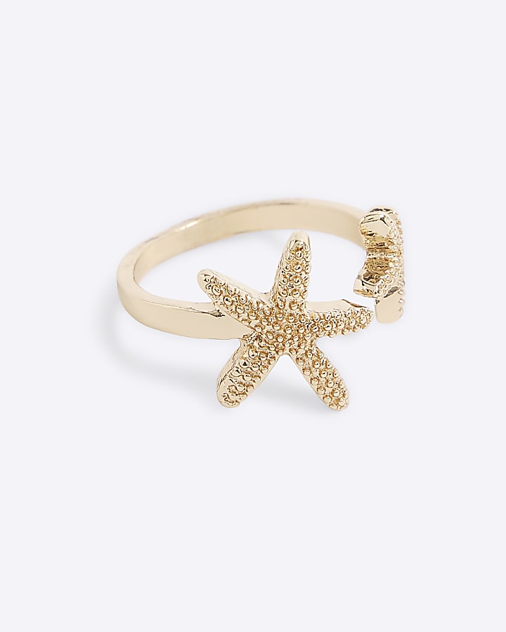 Gold Starfish Ring