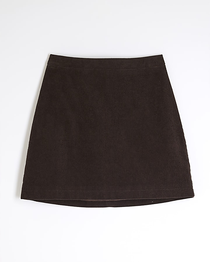 Brown Corduroy Mini Skirt