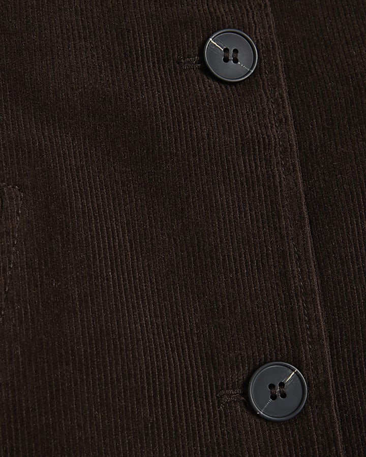 Brown Corduroy Collared Jacket