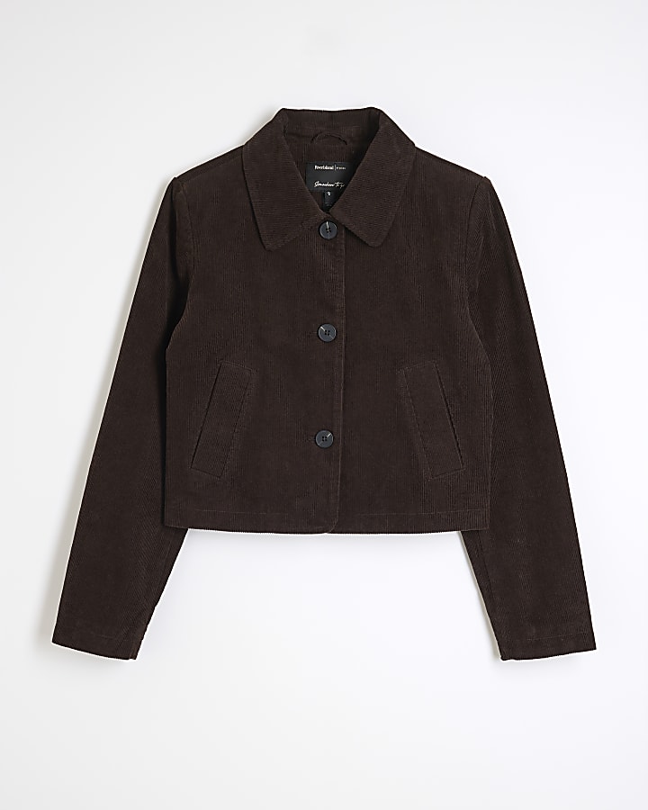 Brown Corduroy Collared Jacket