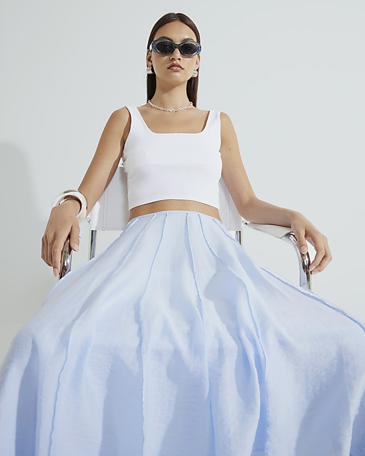 Blue Midi Skirt