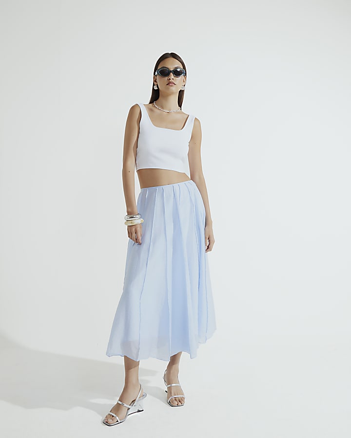 Blue Midi Skirt