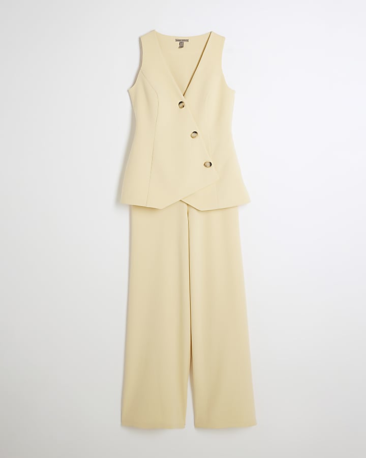 Yellow Sleeveless Asymmetric Jumpsuit