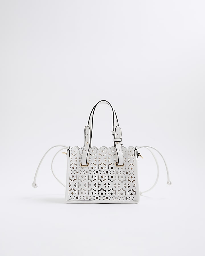 White Laser Cut Tote Bag