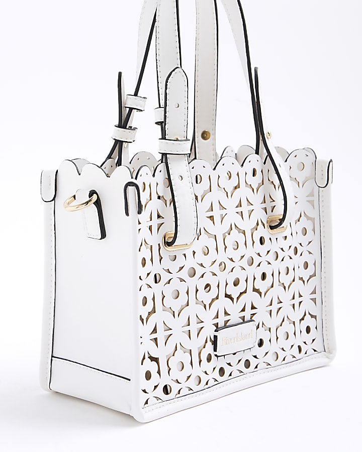 White Laser Cut Tote Bag
