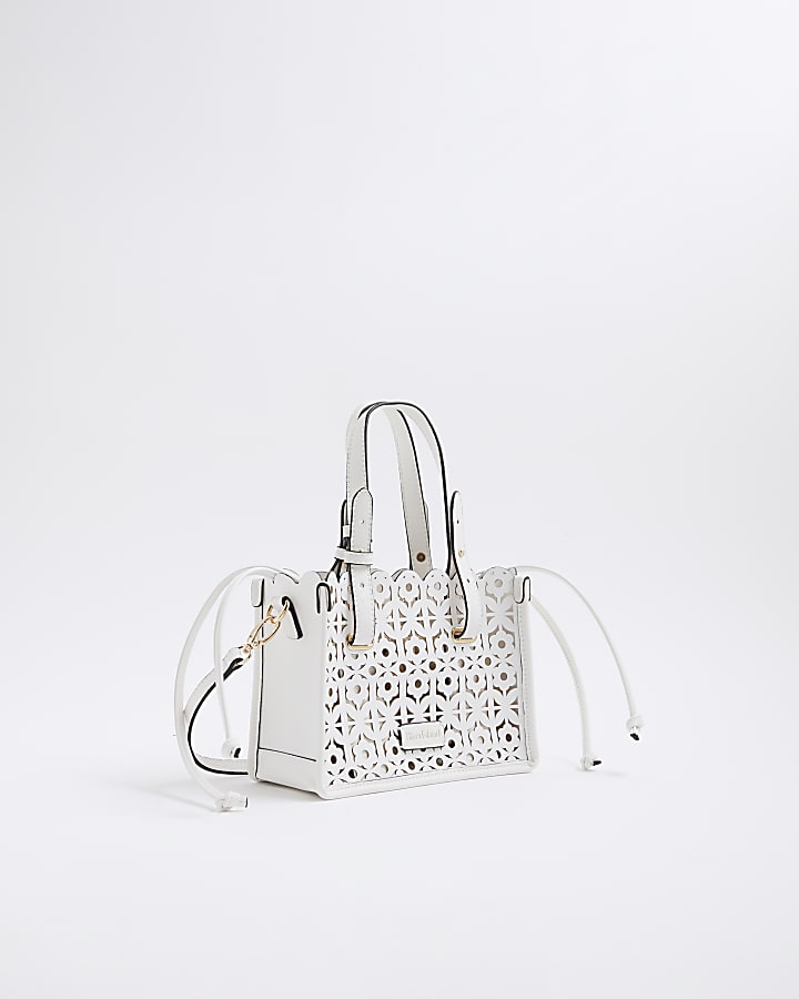 White Laser Cut Tote Bag