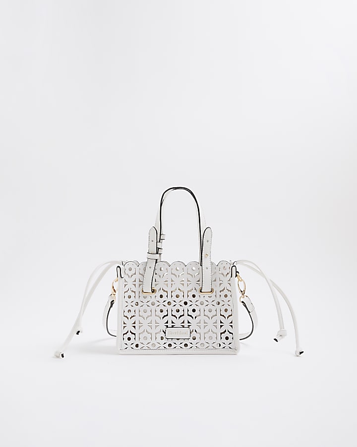White Laser Cut Tote Bag