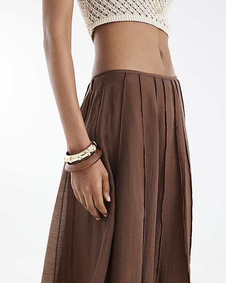 Brown Midi Skirt