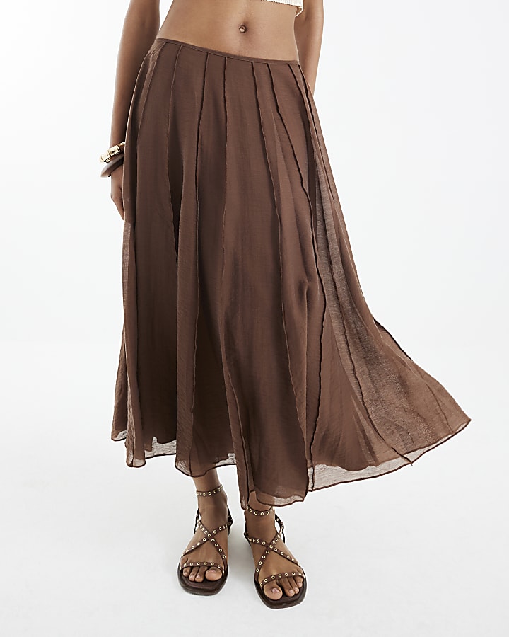 Brown Midi Skirt