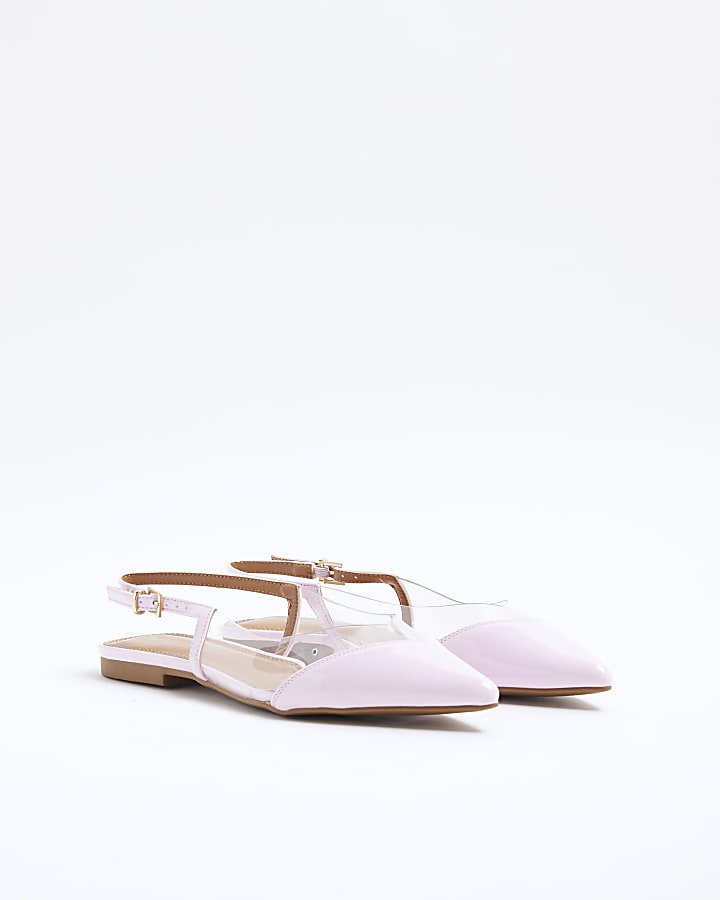 Pink Perspex Patent Pointed Flat Shoes