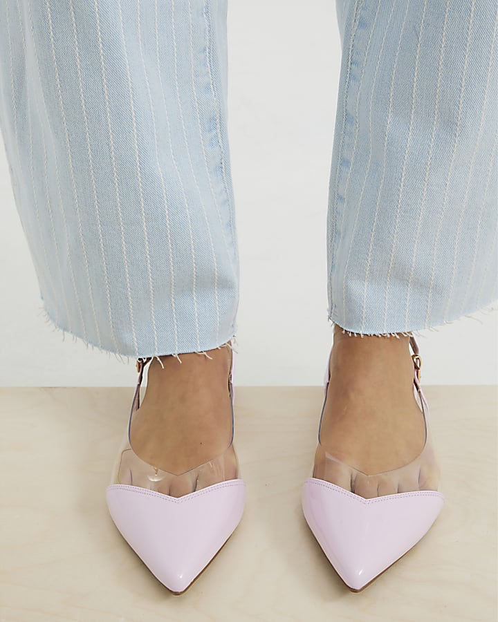 Pink Perspex Patent Pointed Flat Shoes