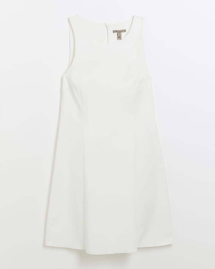 White Sleeveless Shift Mini Dress