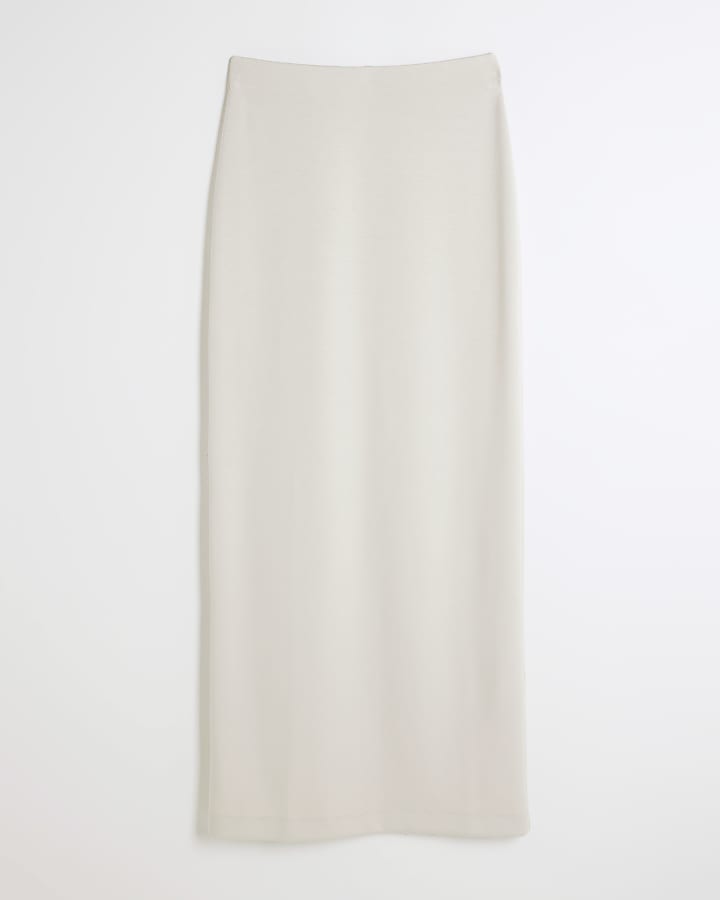 Cream Premium Sculpted Maxi Skirt