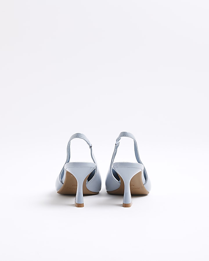 Blue Wide Fit Pointed Toe Court Heels