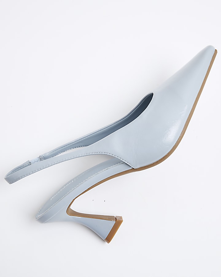 Blue Wide Fit Pointed Toe Court Heels