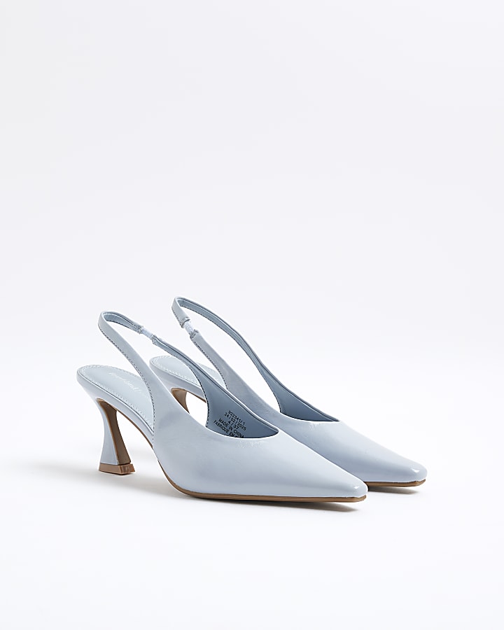 Blue Wide Fit Pointed Toe Court Heels