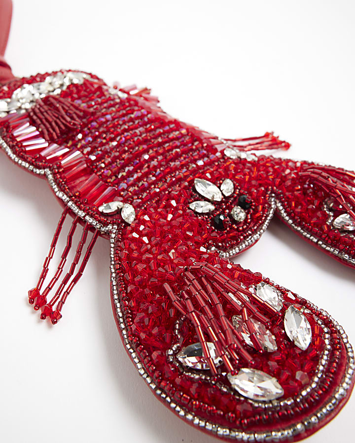 Red Premium Beaded Lobster Bag