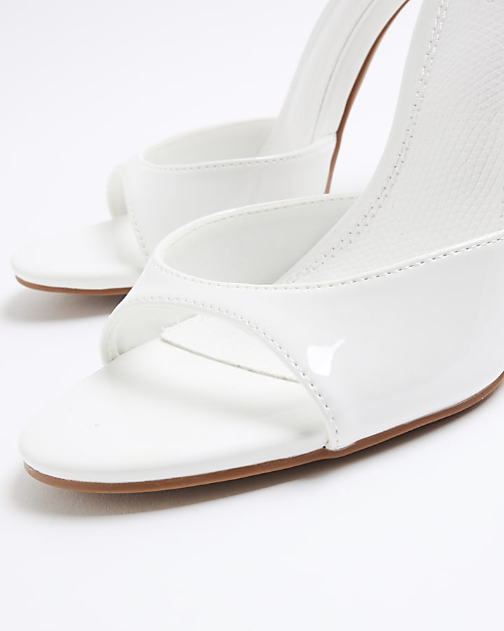 White Wide Fit Closed Back Heels