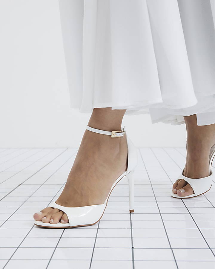 White Wide Fit Closed Back Heels