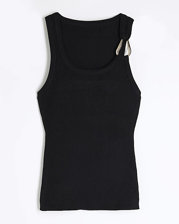 Black Buckle Tank Top