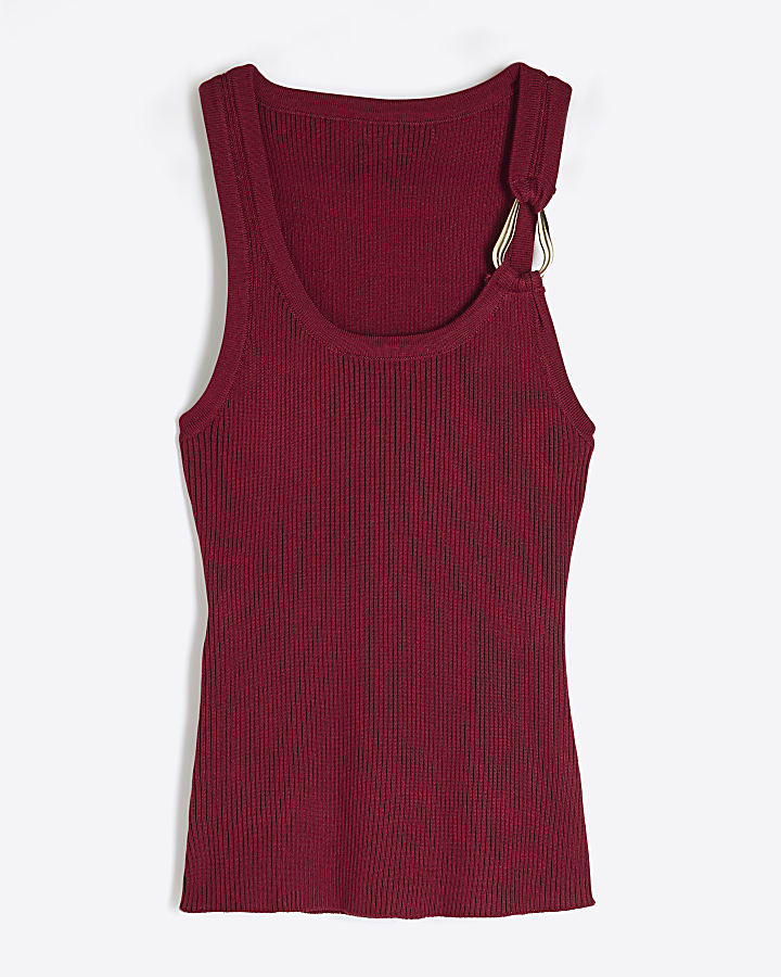 Red Buckle Tank Top