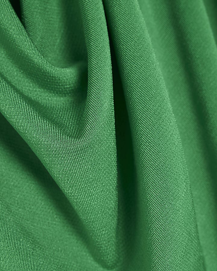 Green Sleeveless Draped Cowl Neck Top