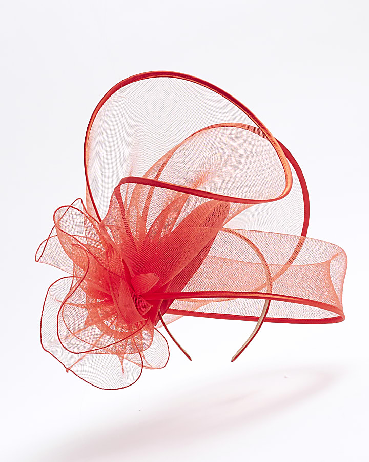 Red Large Flower Fascinator Headband