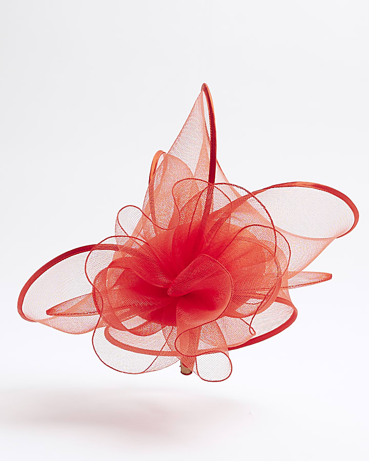 Red Large Flower Fascinator Headband