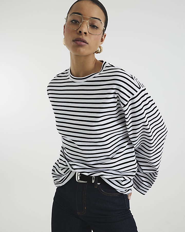 Black Stripe Long Sleeve Top