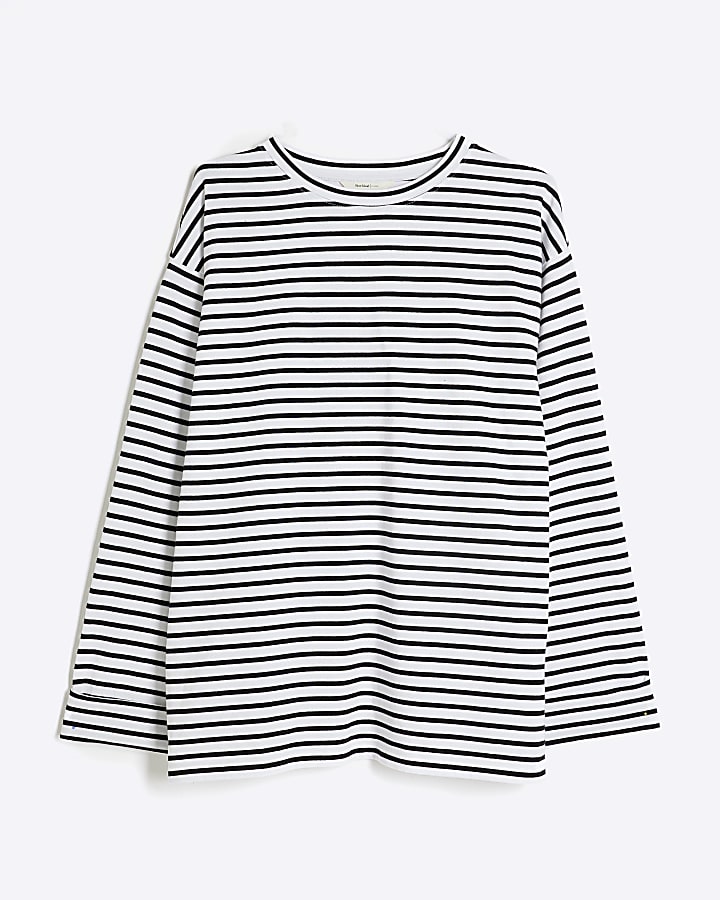 Black Stripe Long Sleeve Top